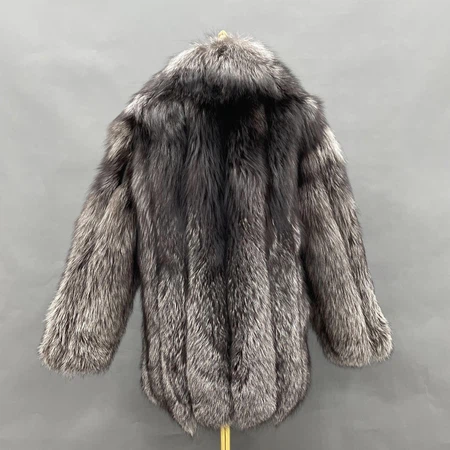 Mens Silver Fox fur Coat